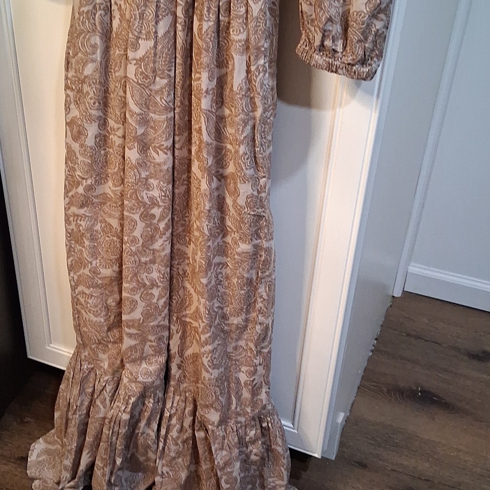 New! Anthropologie Patrons Of Peace Boho Maxi Dress In Sandstone - Picture 5 of 8